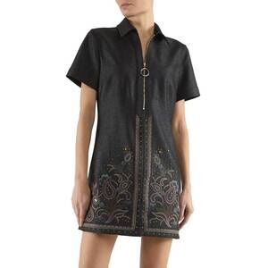 NEW RAMY BROOK kristen dress in dark denim multi